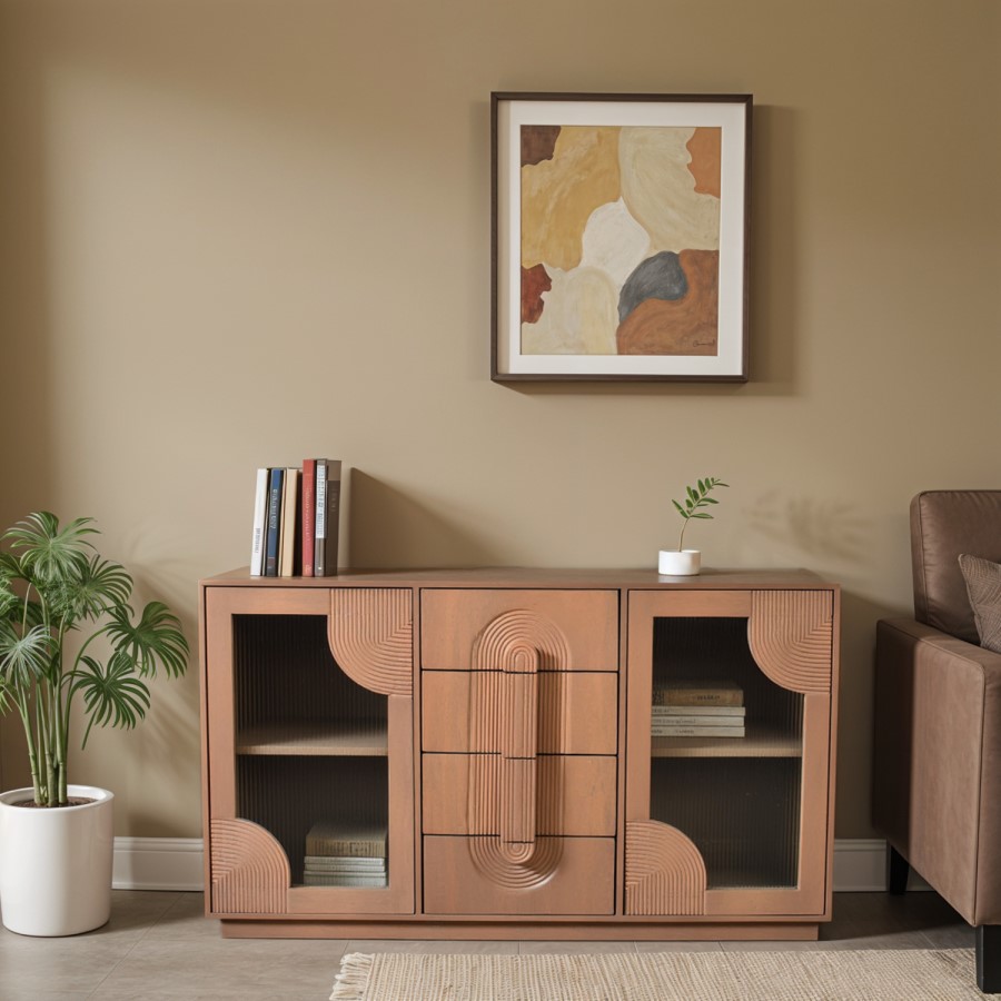 Solid Mango Wood Extra Large Sideboard - Indus