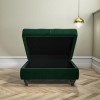 GRADE A2 - Dark Green Ottoman Storage Footstool - Buttoned - Inez
