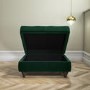 Dark Green Ottoman Storage Footstool - Buttoned - Inez