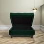 Inez Large Velvet Ottoman Pouffe in Upholstered Green - Square