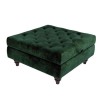 GRADE A1 - Large Quilted Button Ottoman Pouffe in Green Velvet - Inez