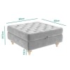 GRADE A2 - Large Quilted Button Ottoman Pouffe in Silver Grey Velvet - Inez