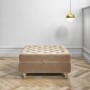 Beige Ottoman Storage Footstool - Buttoned - Inez