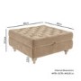 Beige Ottoman Storage Footstool - Buttoned - Inez