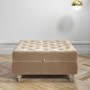 Beige Ottoman Storage Footstool - Buttoned - Inez