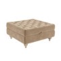 Beige Ottoman Storage Footstool - Buttoned - Inez