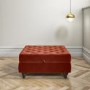 GRADE A1 - Burnt Orange Ottoman Storage Footstool - Buttoned - Inez