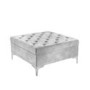 Light Grey Velvet Footstool with Ottoman Storage - Inez