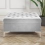 Light Grey Velvet Footstool with Ottoman Storage - Inez