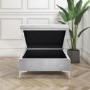 Light Grey Velvet Footstool with Ottoman Storage - Inez