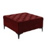 GRADE A2 - Dark Red Velvet Footstool with Ottoman Storage - Inez