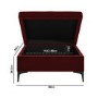 GRADE A2 - Dark Red Velvet Footstool with Ottoman Storage - Inez