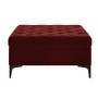 GRADE A2 - Dark Red Velvet Footstool with Ottoman Storage - Inez