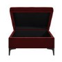 GRADE A2 - Dark Red Velvet Footstool with Ottoman Storage - Inez