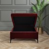 Dark Red Velvet Footstool with Ottoman Storage - Inez