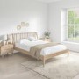 GRADE A1 - Mid-Century Modern Double Spindle Bed in Light Wood - Saskia