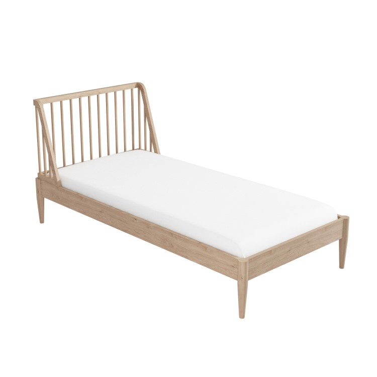 GRADE A2 - Wooden Spindle Mid Century Single Bed Frame - Saskia