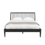 Black Wooden Spindle Mid Century King Size Bed Frame - Saskia