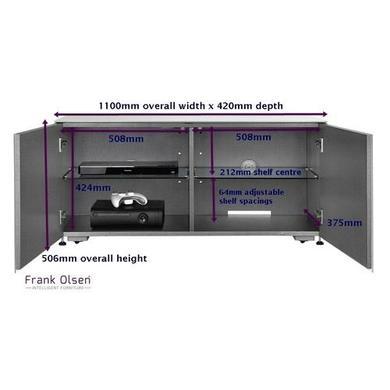Frank Olsen INTEL1100GRY-OAK Grey and Oak TV Cabinet for up to 55'' TVs