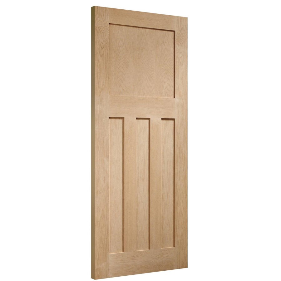 Internal Oak 1930s 4-Panel Door - Unfinished - 1981 x 762 x 35mm - DX - XL Joinery
