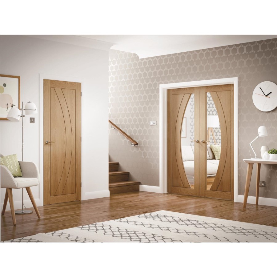Internal Oak Salerno Fire Door - 1981 x 838 x 44 mm, Unfinished