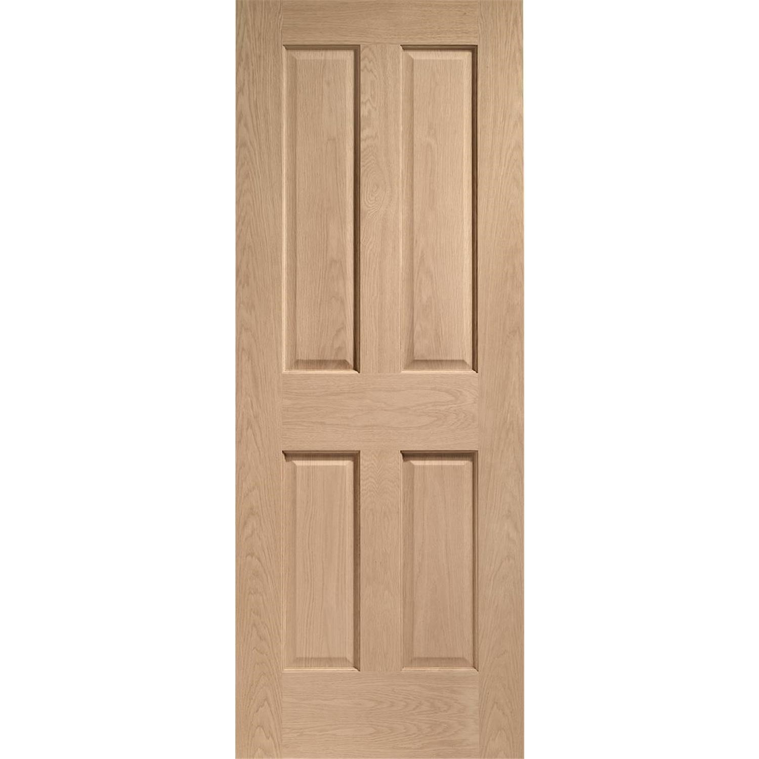 Internal Oak Victorian 4 Panel Door Unfinished 1981 x 610 x 35mm Victoria