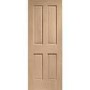 Internal Oak Victorian 4 Panel Door - Unfinished, 1981 x 686 x 35 mm