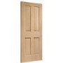 Internal Oak Victorian 4 Panel Fire Door - Unfinished, 1981 x 762 x 44 mm