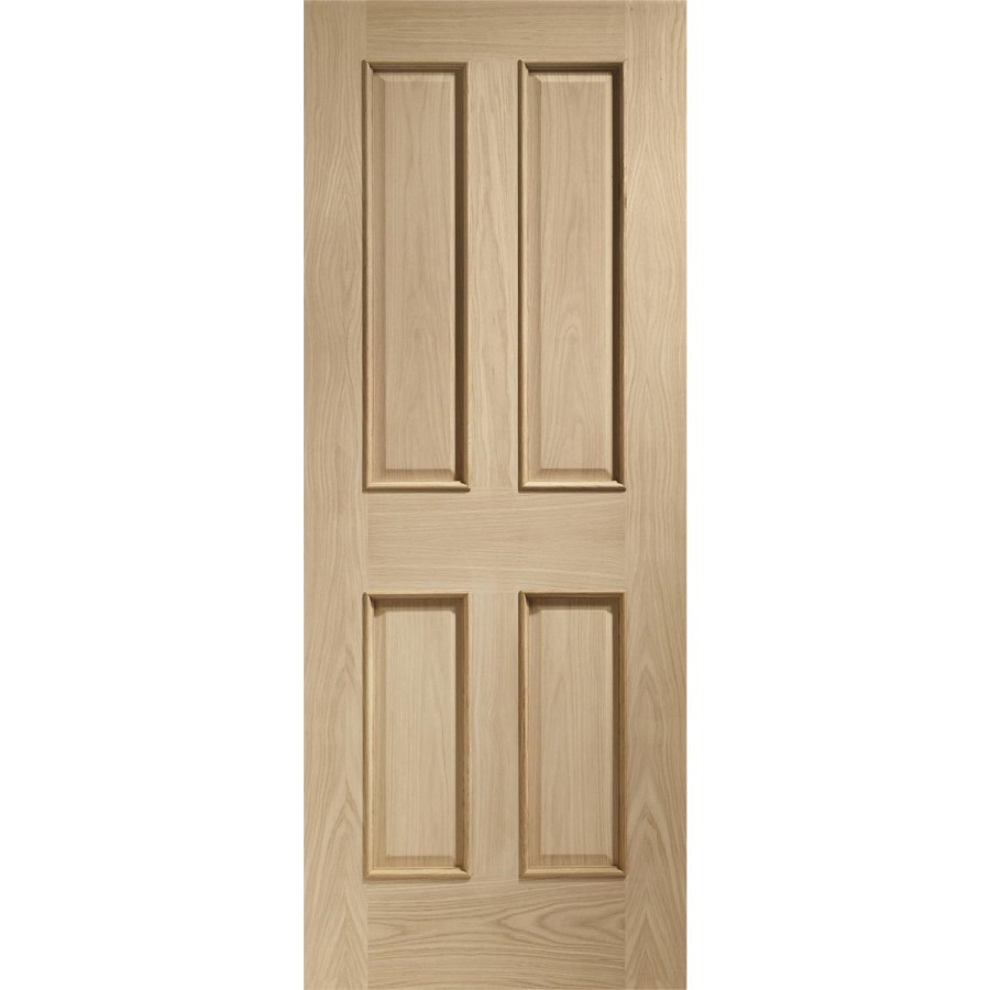 Internal Oak Victorian 4-Panel Door with Raised Mouldings - Unfinished - 1981 x 762 x 35mm - Victoria - XL Joinery