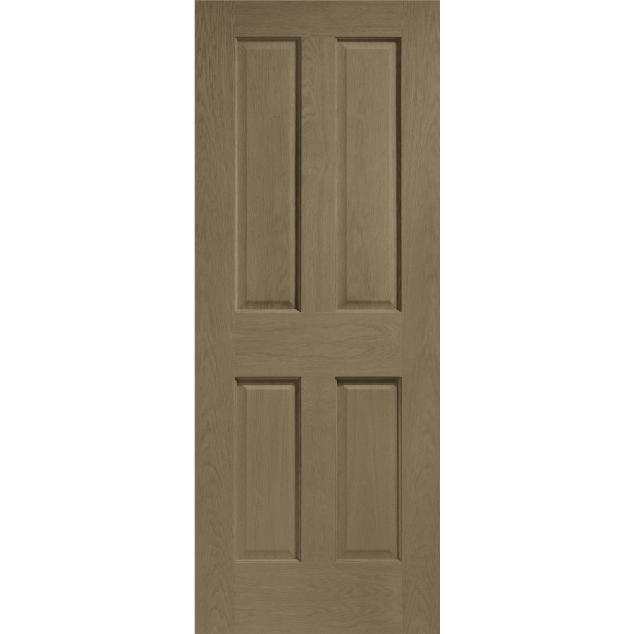 Internal Oak Victorian 4 Panel Fire Door - Unfinished, 2032 x 813 x 44 mm