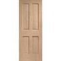 Internal Oak Victorian 4 Panel Fire Door - Unfinished, 2032 x 813 x 44 mm