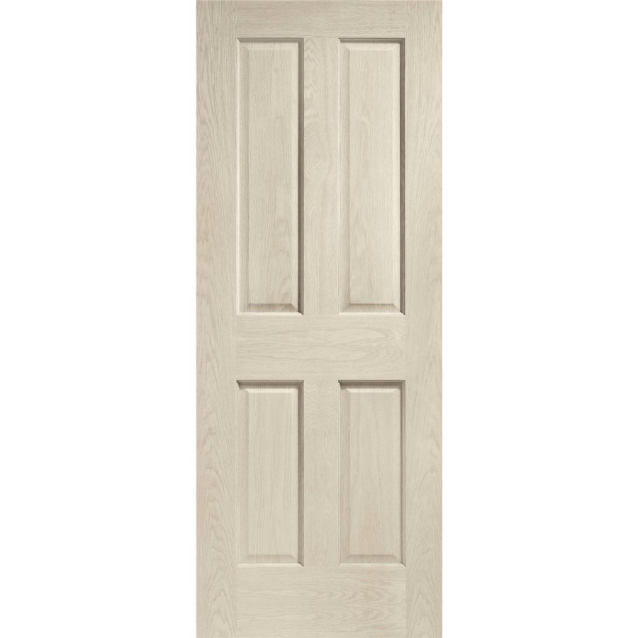 Internal Oak Victorian 4 Panel Fire Door - Unfinished, 2032 x 813 x 44 mm