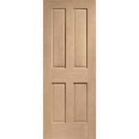 Internal Oak Victorian 4 Panel Fire Door - Unfinished, 2032 x 813 x 44 mm
