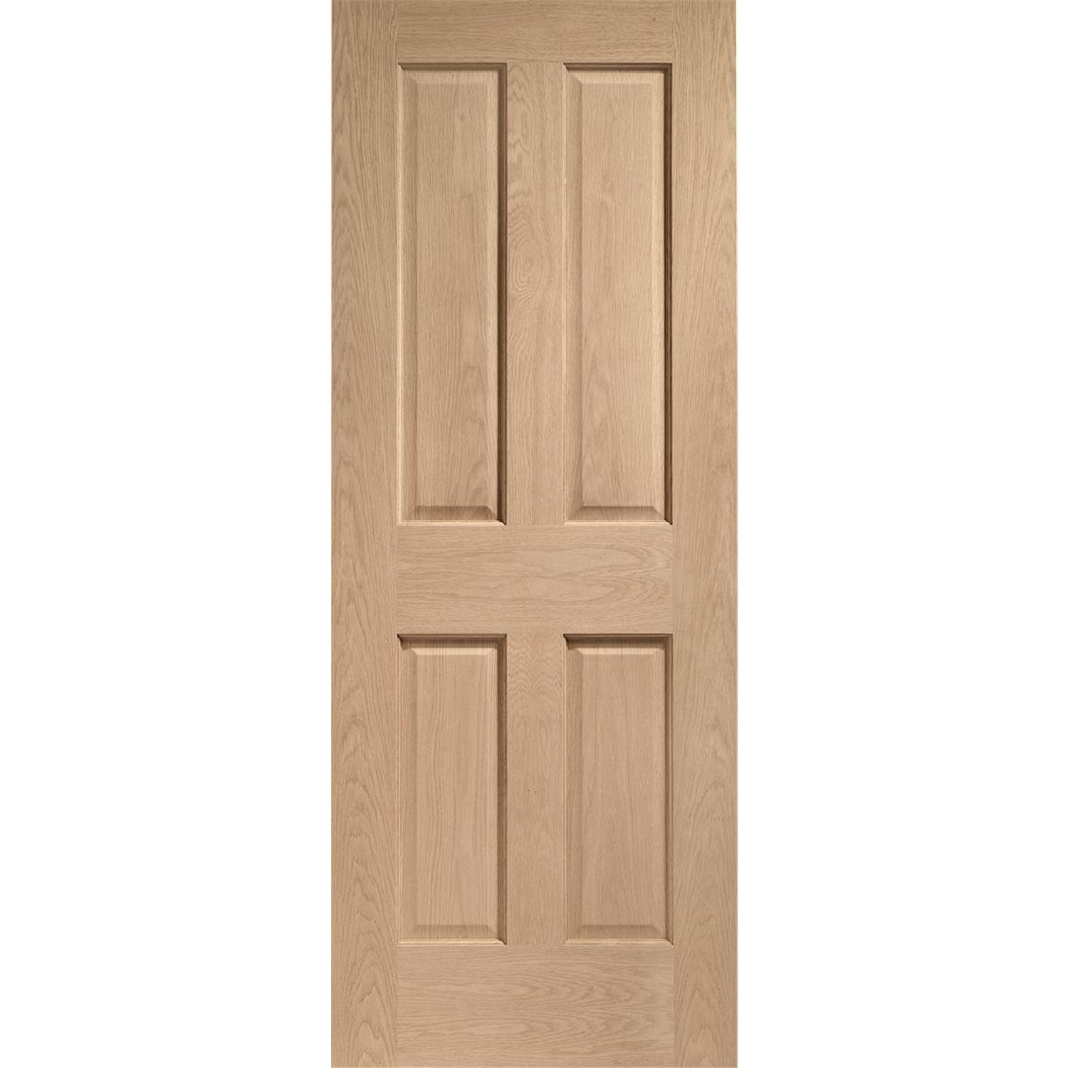 Internal Oak Victorian 4 Panel FD30 Fire Door Unfinished 2040 x 626 x 44mm Victoria