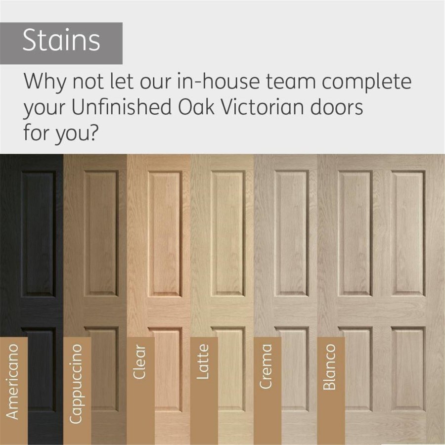 Internal Oak Victorian 4-Panel FD30 Fire Door - Unfinished - 2040 x 826 x 44mm - Victoria - XL Joinery