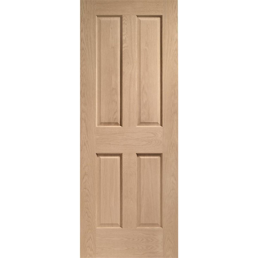Internal Oak Victorian 4-Panel Door - Unfinished - 2040 x 826 x 40mm - Victoria - XL Joinery