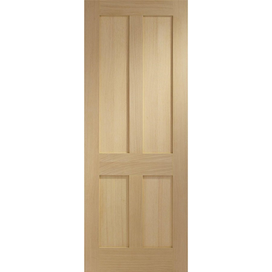 Victorian Shaker 4 Panel Internal Oak Fire Door - 1981 x 686 x 44mm (27"), Unfinished