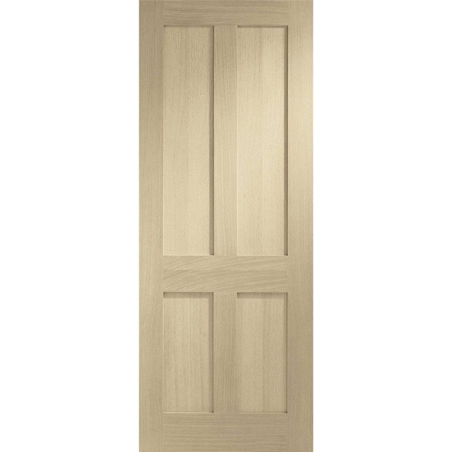 Victorian Shaker 4 Panel Internal Oak Fire Door - 1981 x 686 x 44mm (27"), Unfinished
