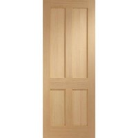 Victorian Shaker 4 Panel Internal Oak Fire Door - 1981 x 686 x 44mm (27"), Unfinished