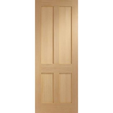 Internal Oak Victorian Shaker 4-Panel FD30 Fire Door - Pre-Finished - 1981 x 762 x 44mm - Victoria - XL Joinery