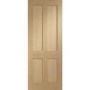 Victorian Shaker 4 Panel Internal Oak Fire Door - 1981 x 838 x 44 mm, Unfinished