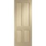 Victorian Shaker 4 Panel Internal Oak Fire Door - 1981 x 838 x 44 mm, Unfinished