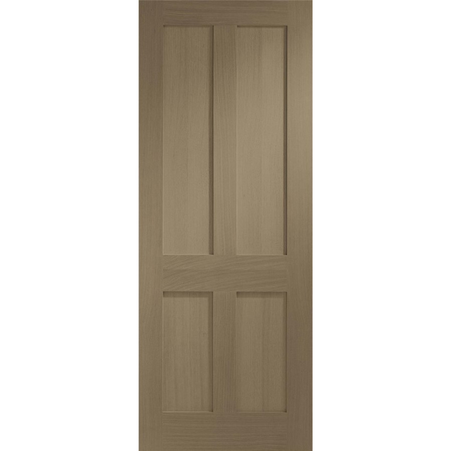 Victorian Shaker 4 Panel Internal Oak Door - Unfinished, 2040 x 726 x 40 mm