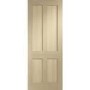 Victorian Shaker 4 Panel Internal Oak Door - Unfinished, 2040 x 726 x 40 mm