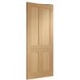 Victorian Shaker 4 Panel Internal Oak Door - Unfinished, 2040 x 726 x 40 mm