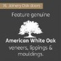 Victorian Shaker 4 Panel Internal Oak Door - Unfinished, 2040 x 726 x 40 mm