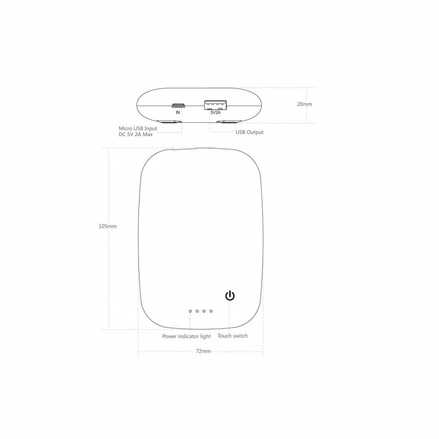 4000mAh Power Bank With Qi Wireless Charging Pad 2in1 - White 