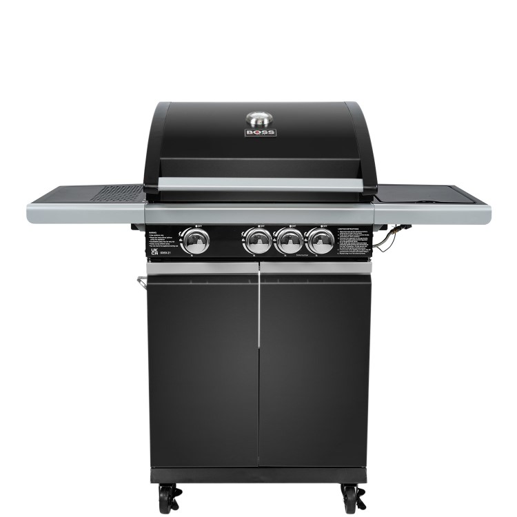 Boss Grill Alabama Elite - 3 Burner Gas BBQ Grill with Side Burner - Black