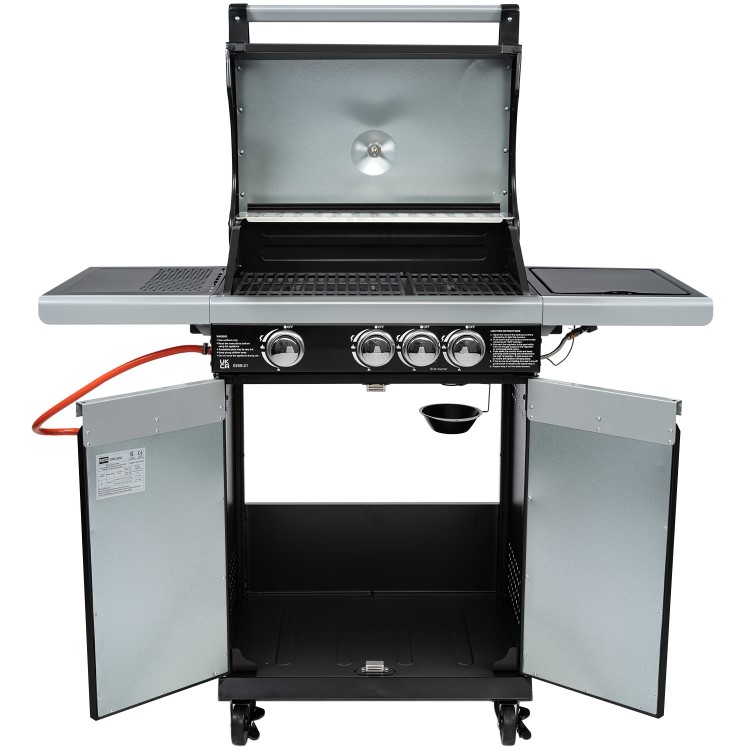 Boss Grill Alabama Elite - 3 Burner Gas BBQ Grill with Side Burner - Black