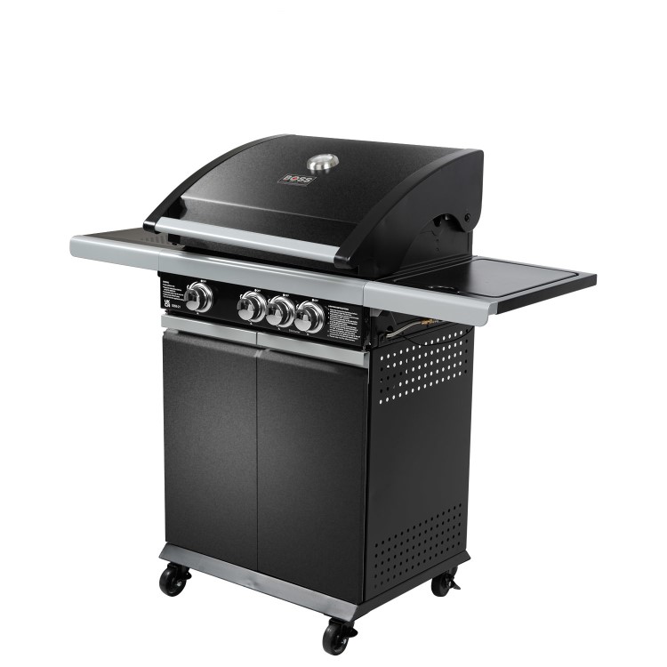 Boss Grill Alabama Elite - 3 Burner Gas BBQ Grill with Side Burner - Black